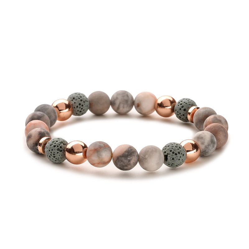 Retro Lock Natural Stone Beaded Bracelets