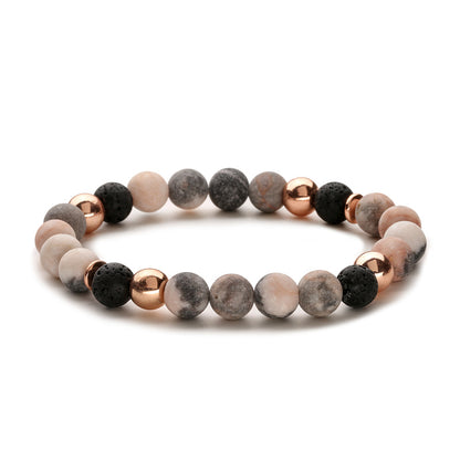 Retro Lock Natural Stone Beaded Bracelets