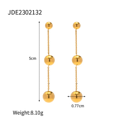 Wholesale Casual Classic Style Geometric Stainless Steel Plating 18k Gold Plated Rings Earrings Necklace