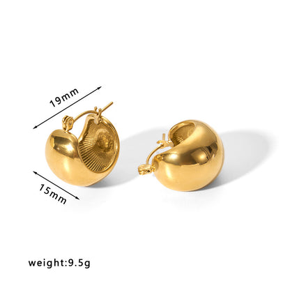 1 Pair Simple Style Solid Color Stainless Steel Plating Gold Plated Earrings