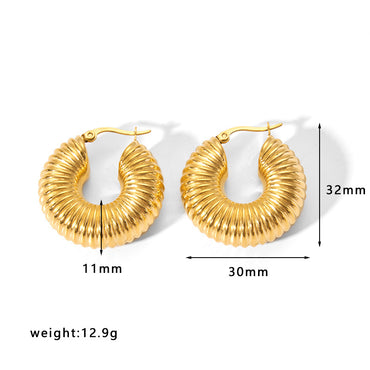 1 Pair IG Style Geometric Stainless Steel 18K Gold Plated Earrings