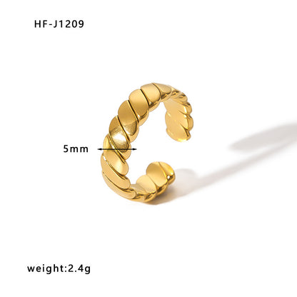 Simple Style Heart Shape Crown Bow Knot Stainless Steel Plating Gold Plated Rings