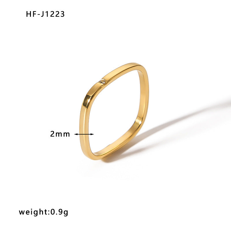 Simple Style Heart Shape Crown Bow Knot Stainless Steel Plating Gold Plated Rings