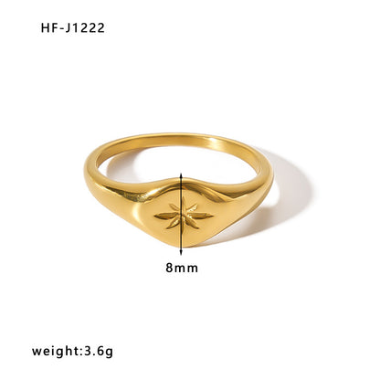 Simple Style Heart Shape Crown Bow Knot Stainless Steel Plating Gold Plated Rings