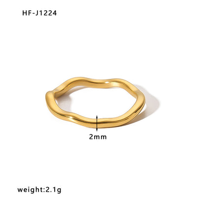 Simple Style Heart Shape Crown Bow Knot Stainless Steel Plating Gold Plated Rings