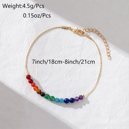 Casual Bohemian Round Colorful Copper Beaded Plating 14k Gold Plated Rose Gold Plated Silver Plated Bracelets