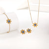 Elegant Lady Sun Palm Stainless Steel Plating Inlay Shell 18k Gold Plated Bracelets Earrings Necklace