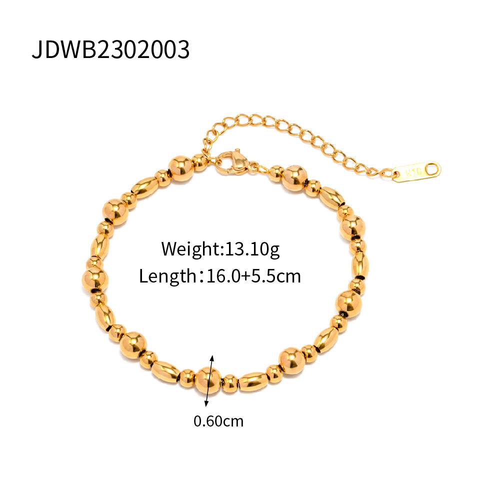 Elegant Round Stainless Steel Plating 18k Gold Plated Bracelets