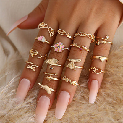 Retro Punk Animal Moon Skull Alloy Plating Hollow Out Inlay Artificial Gemstones Artificial Pearls Artificial Diamond Gold Plated Silver Plated Women's Wide Band Ring Open Ring Rings