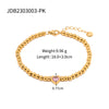 Elegant Heart Shape Stainless Steel Plating Inlay Zircon Gold Plated Bracelets