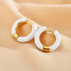 1 Pair Cute Luxurious Shiny Circle Steel Enamel Hoop Earrings