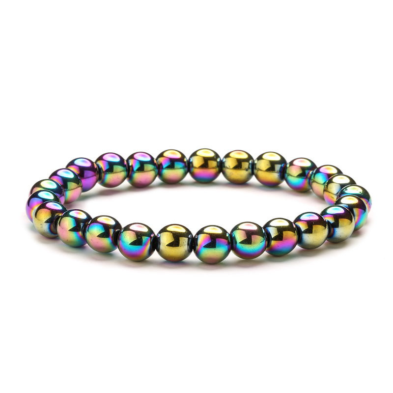 Retro Classic Style Geometric Haematite Beaded Bracelets