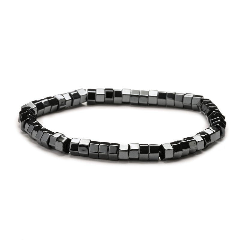 Retro Classic Style Geometric Haematite Beaded Bracelets
