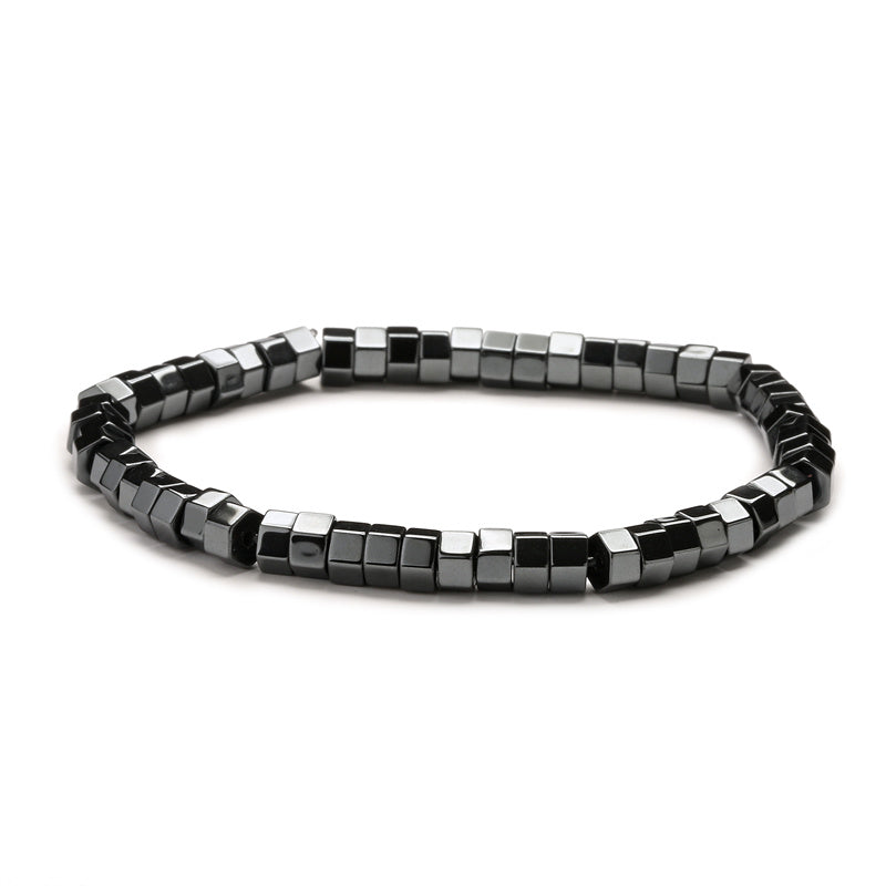 Retro Geometric Haematite Beaded Bracelets