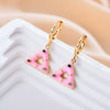 1 Pair Elegant Cute Triangle Copper Enamel Inlay Zircon Drop Earrings