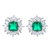 1 Pair Retro Square Copper Inlay Zircon Ear Studs