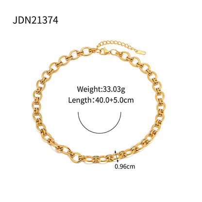 Wholesale Ins Style Geometric Stainless Steel Plating 18k Gold Plated Bracelets Necklace