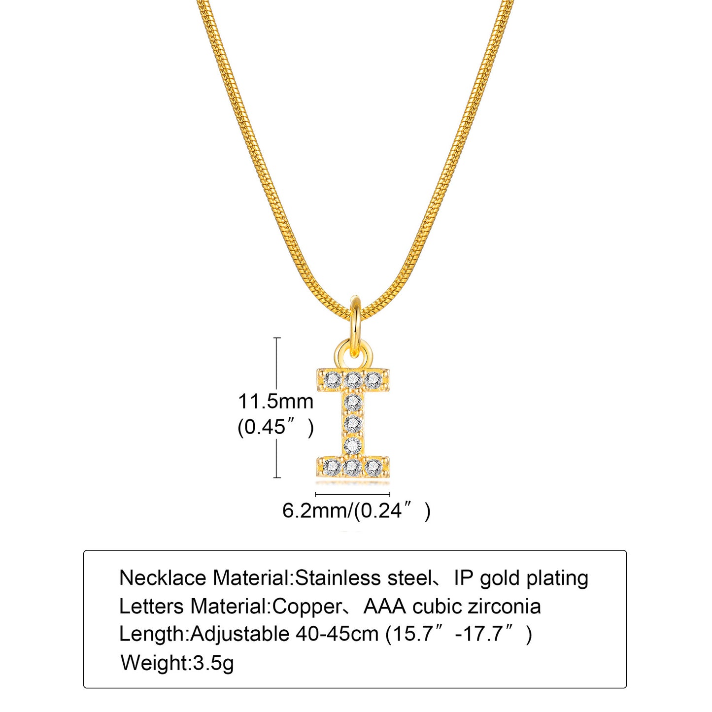 Ins Style Simple Style Letter Stainless Steel Plating Inlay Zircon 18k Gold Plated Necklace Pendant