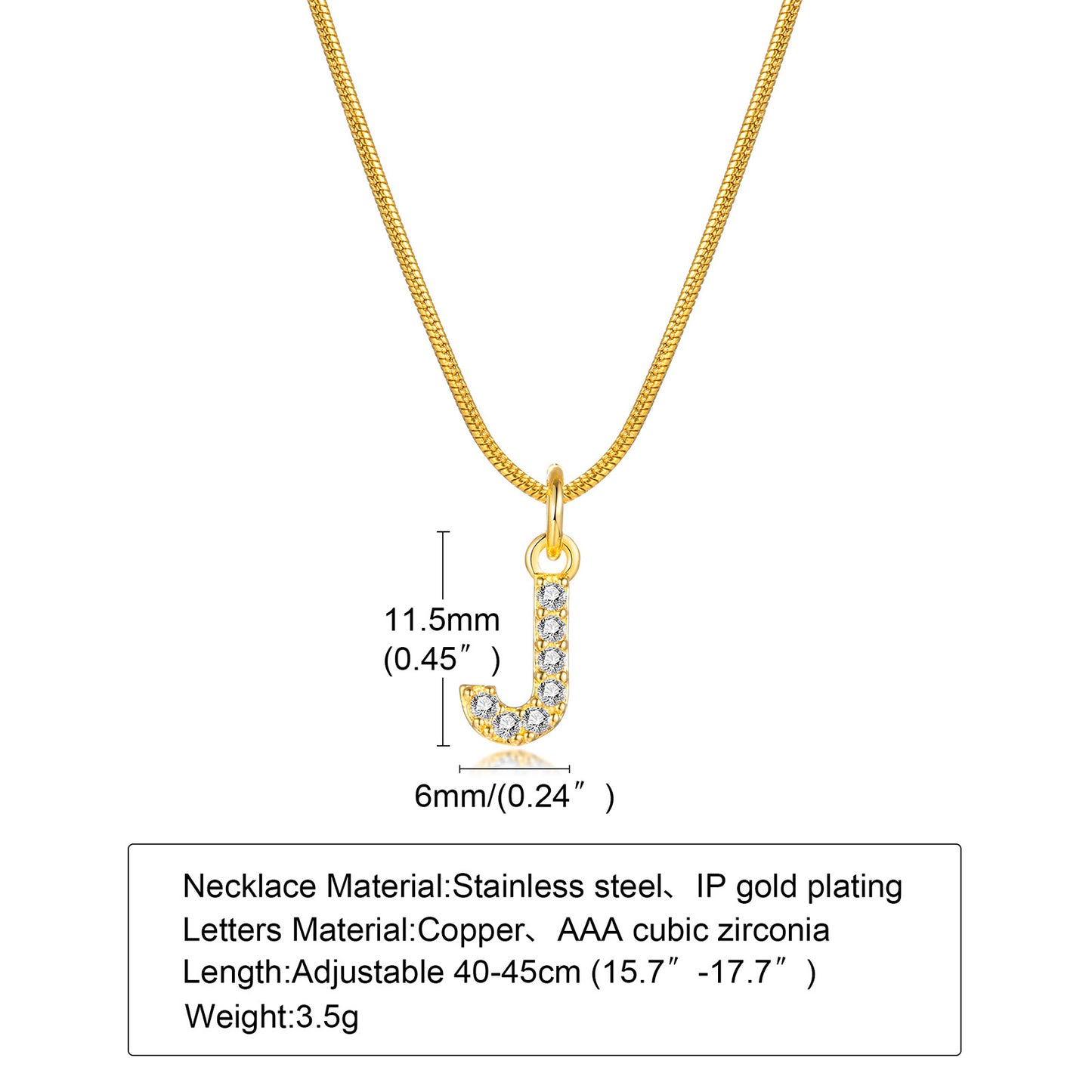 Ins Style Simple Style Letter Stainless Steel Plating Inlay Zircon 18k Gold Plated Necklace Pendant