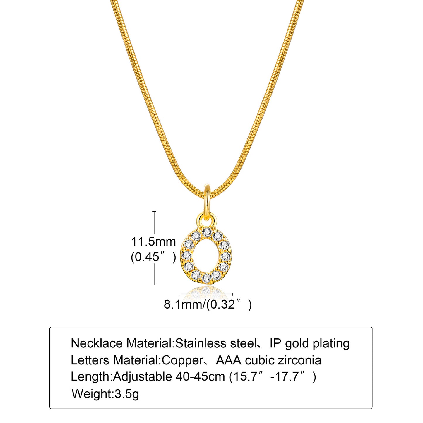 Ins Style Simple Style Letter Stainless Steel Plating Inlay Zircon 18k Gold Plated Necklace Pendant