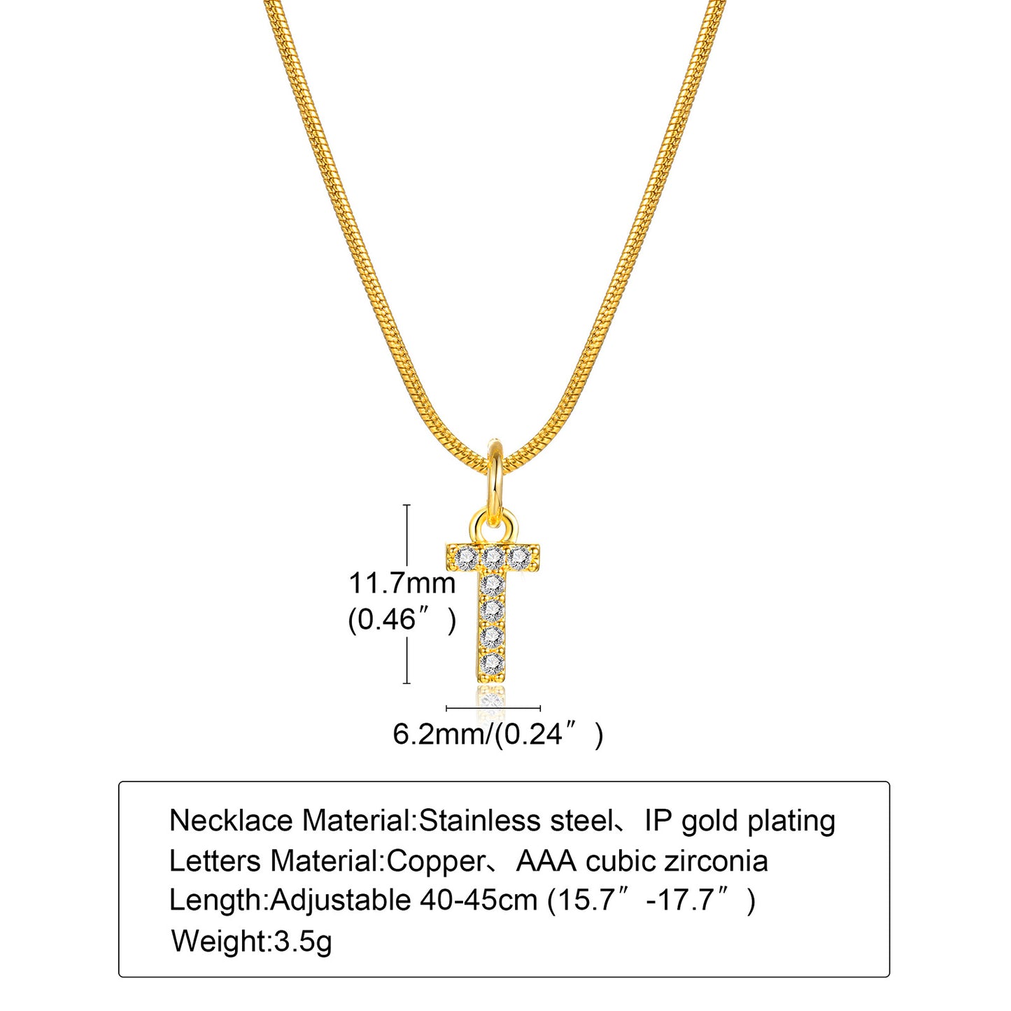 Ins Style Simple Style Letter Stainless Steel Plating Inlay Zircon 18k Gold Plated Necklace Pendant