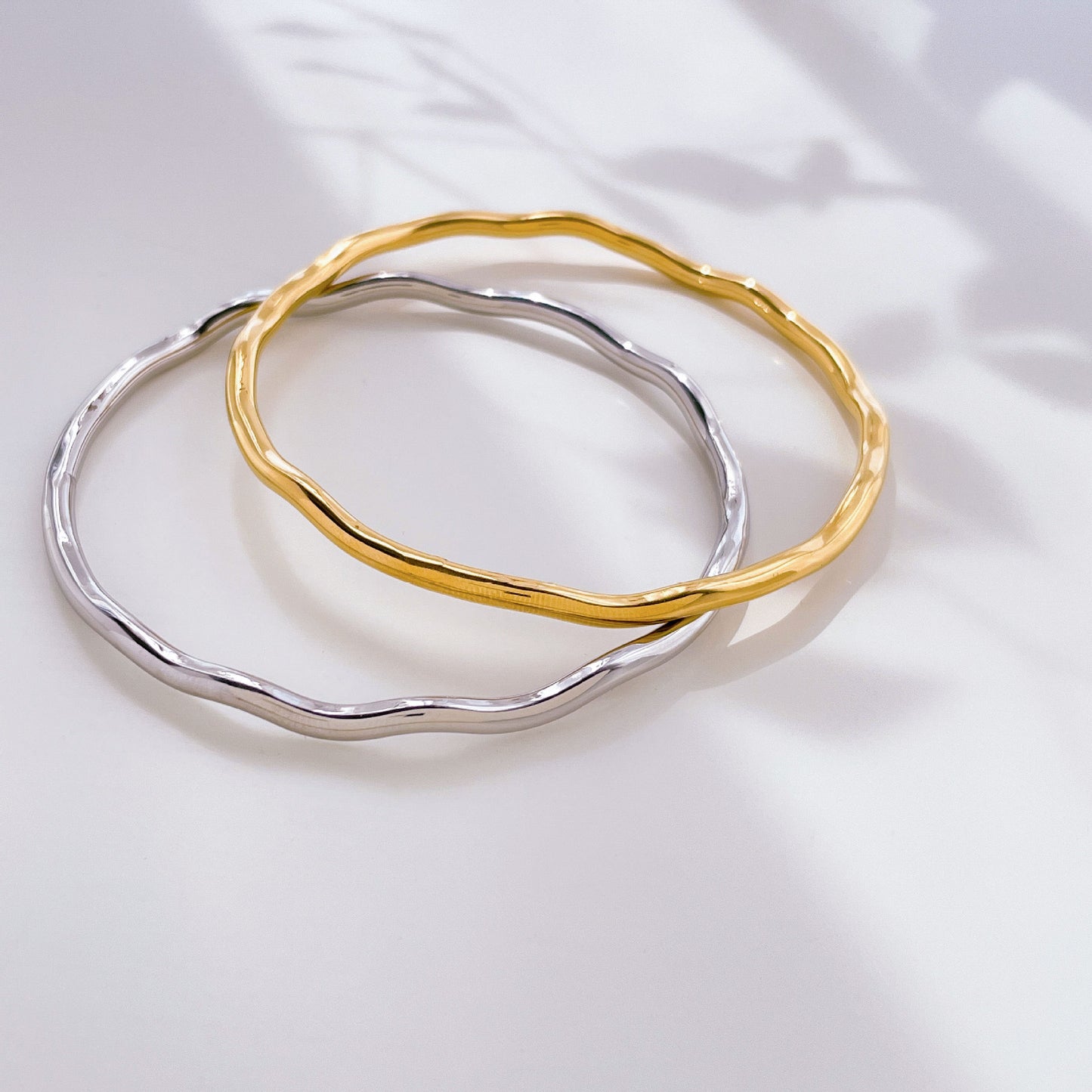 Simple Style Geometric Titanium Steel Plating Bangle