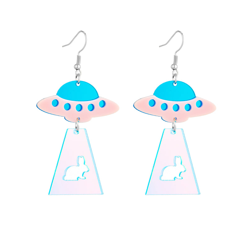 Cartoon Style Funny Novelty Ufo Arylic Women's Dangling Earrings