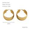 1 Pair Elegant Round Solid Color Polishing Plating Stainless Steel Titanium Steel 18K Gold Plated Hoop Earrings