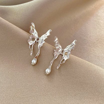 Vintage Style Vacation Simple Style Butterfly Alloy Irregular Plating Silver Plated Women's Ear Studs