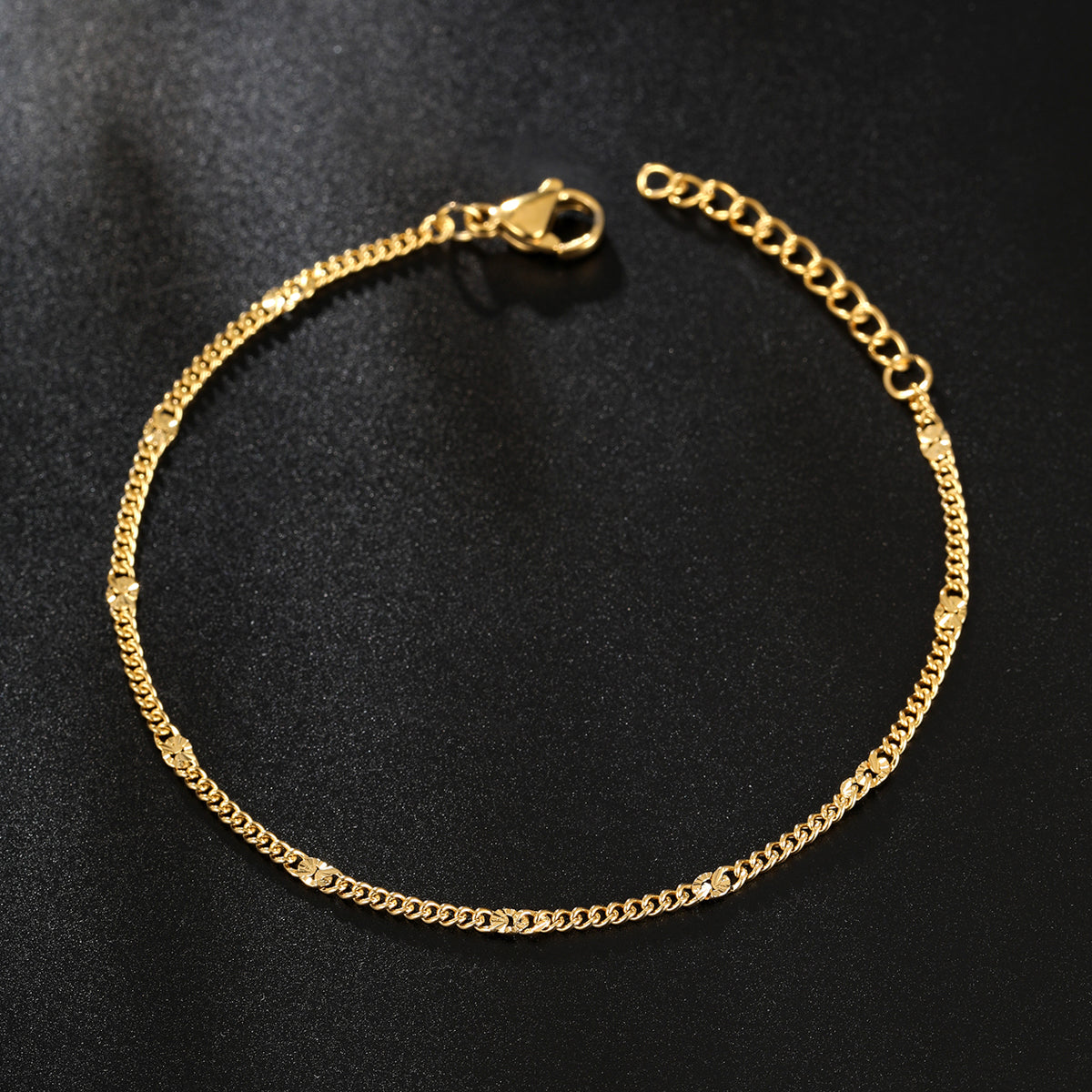 Casual Beach Simple Style Solid Color Stainless Steel Plating Chain 18k Gold Plated Bracelets