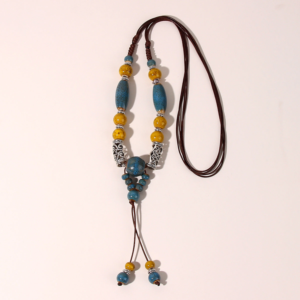 Wholesale Jewelry Ethnic Style Geometric Ceramics Long Necklace