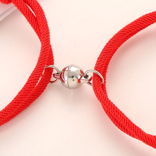 Preppy Style Simple Style Letter Alloy Rope Handmade Plating Silver Plated Couple Bracelets