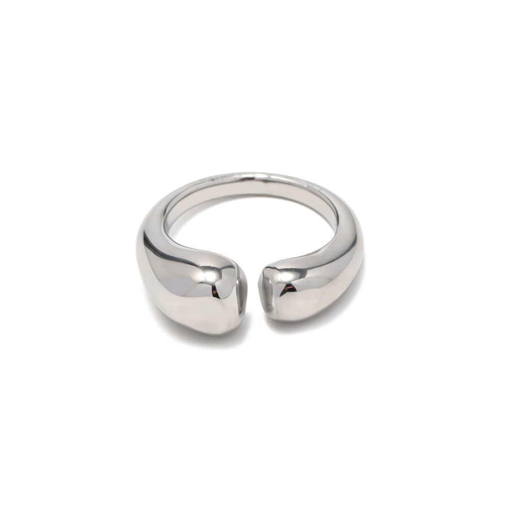 Ins Style Simple Style Solid Color Stainless Steel Asymmetrical Plating 18k Gold Plated Open Ring