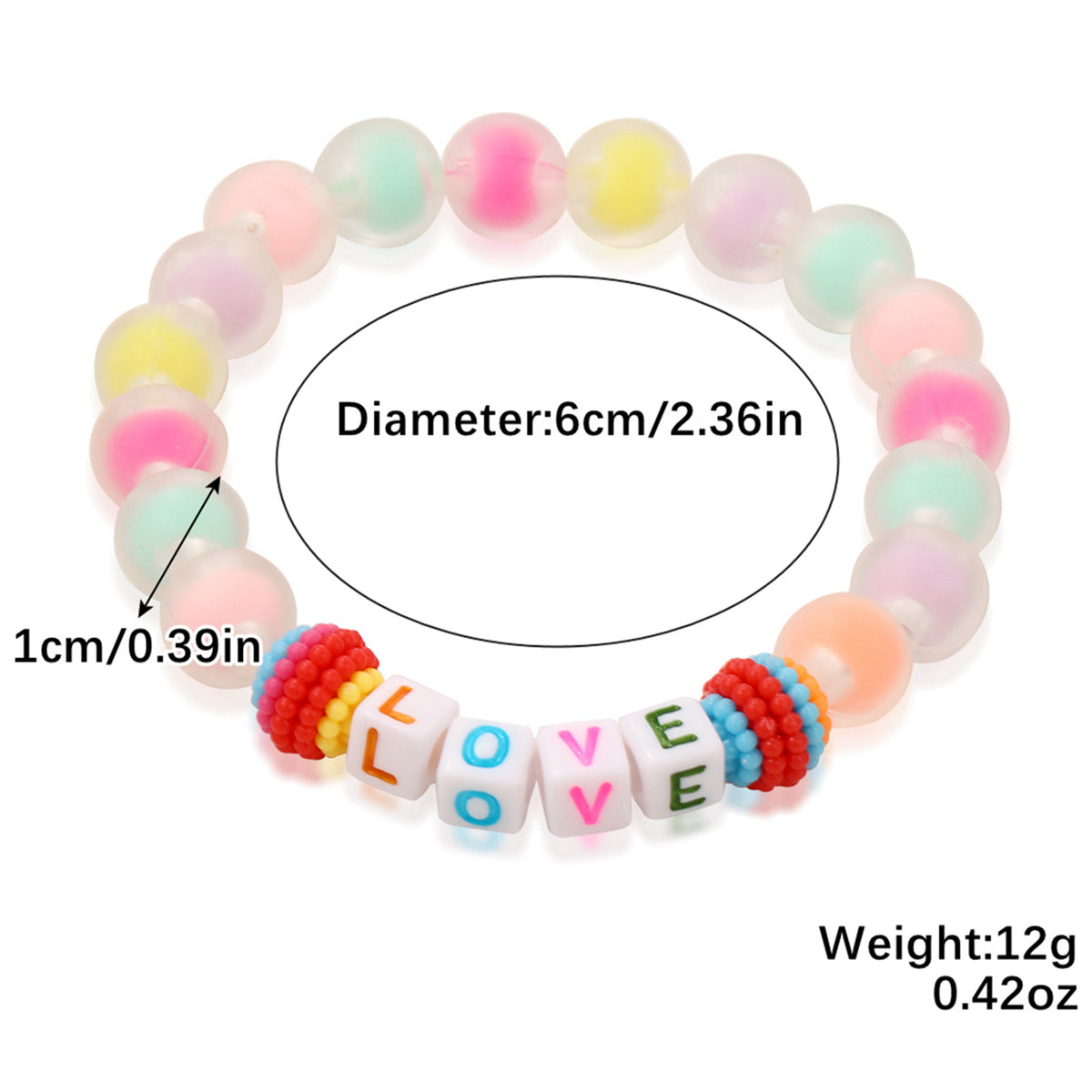 Sweet Heart Shape Flower Arylic Patchwork Women's Bracelets