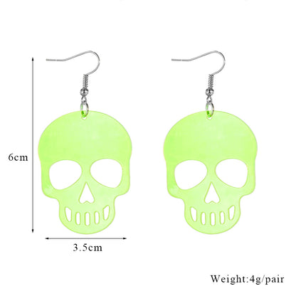 Funny Cool Style Skull Arylic Hollow Out Women's Drop Earrings