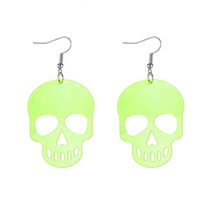 Funny Cool Style Skull Arylic Hollow Out Women's Drop Earrings