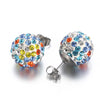 1 Pair Casual Shiny Ball Stainless Steel Plating Inlay Rhinestones Ear Studs