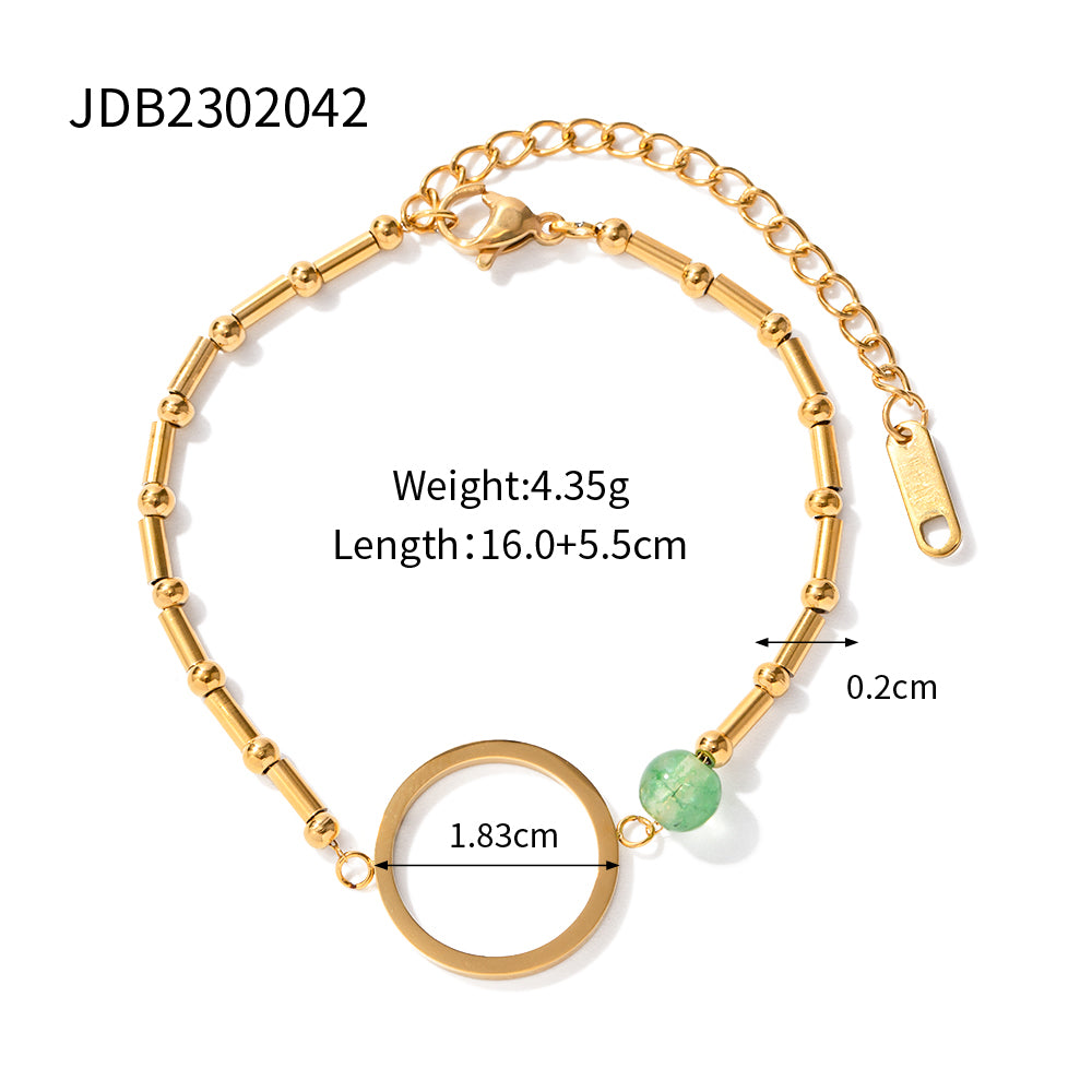 Simple Style Round Stainless Steel Plating 18k Gold Plated Bracelets