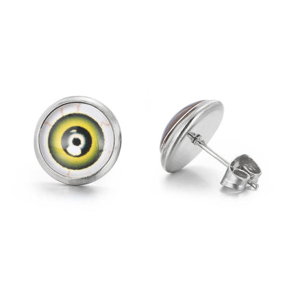 1 Pair Ins Style Casual Devil's Eye Stainless Steel Plating Inlay Gem Ear Studs