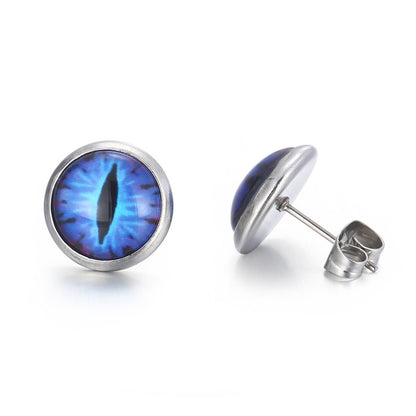 1 Pair Ins Style Casual Devil's Eye Stainless Steel Plating Inlay Gem Ear Studs