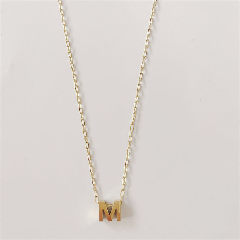 Casual Classic Style Streetwear Letter Titanium Steel Plating 14k Gold Plated Pendant Necklace