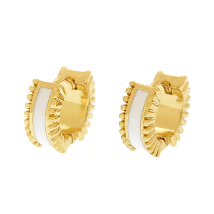 1 Pair Elegant Circle Copper Enamel Plating Gold Plated Hoop Earrings