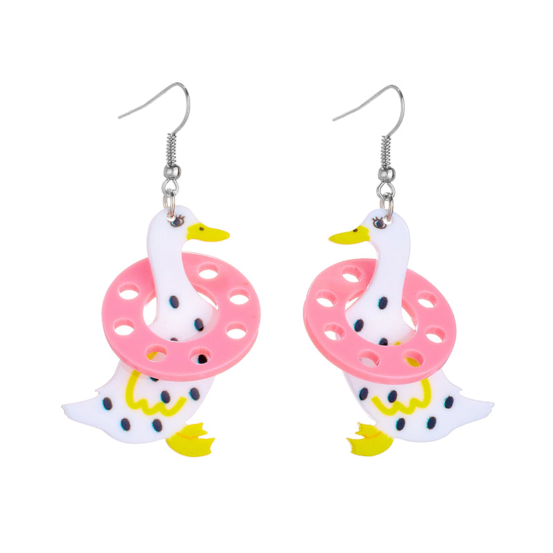 Cartoon Style Cute Duck Arylic Women's Drop Earrings