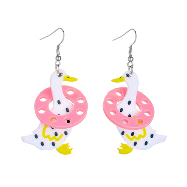 Cartoon Style Cute Duck Arylic Women's Drop Earrings