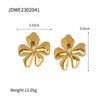 1 Pair Elegant Flower Plating Inlay Stainless Steel Artificial Diamond 18k Gold Plated Ear Studs