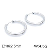 1 Pair Streetwear Solid Color Stainless Steel Hoop Earrings