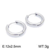 1 Pair Streetwear Solid Color Stainless Steel Hoop Earrings