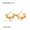 1 Pair Modern Style C Shape Plating Inlay Stainless Steel Pearl 18k Gold Plated Ear Studs