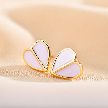 1 Pair Sweet Heart Shape Stainless Steel Plating Gold Plated Ear Studs