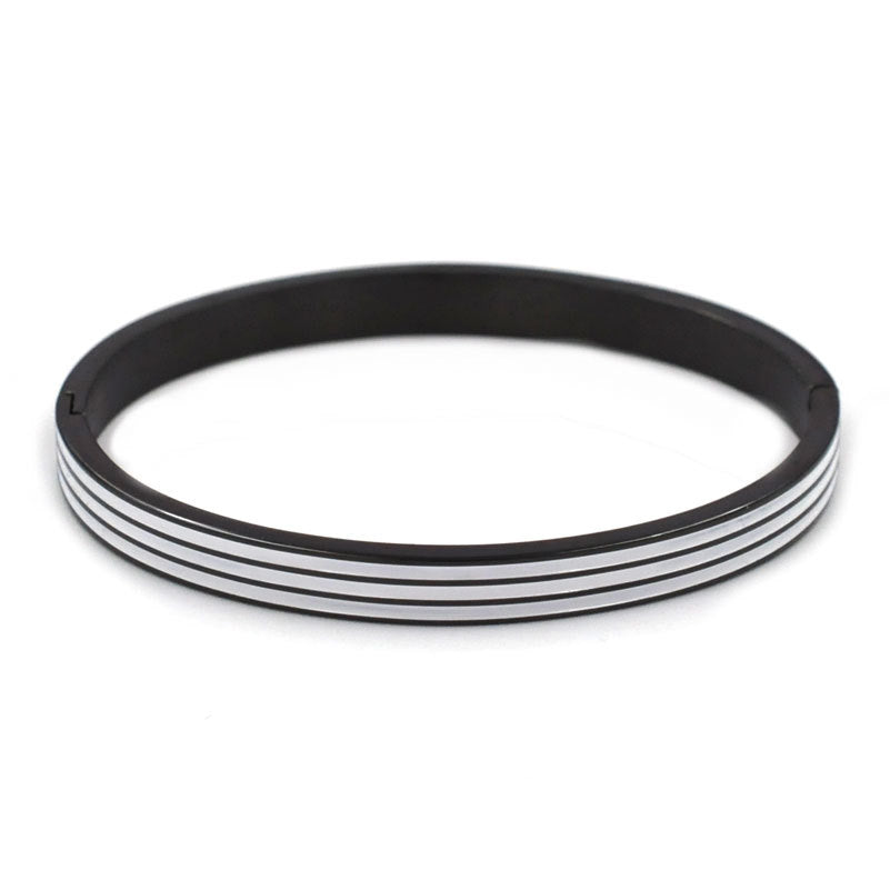 Streetwear Stripe Stainless Steel Bangle In Bulk